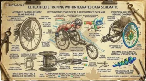 Professional athlete training with a racing chair.