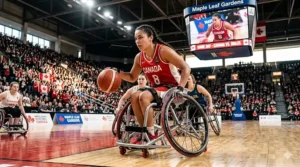 Close-up of the lightweight frame on the best basketball wheelchair, showcasing high-performance engineering.