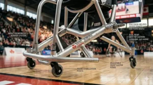 Advanced design features of the best basketball wheelchair built for Canadian para-athletes.