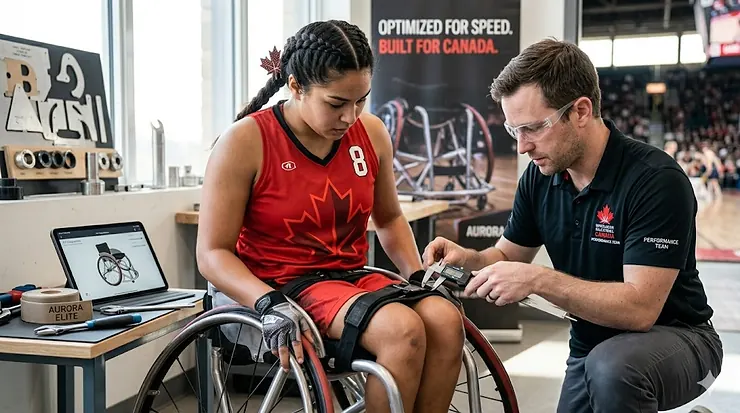 Athlete using a racing wheelchair on a track. best racing wheelchair