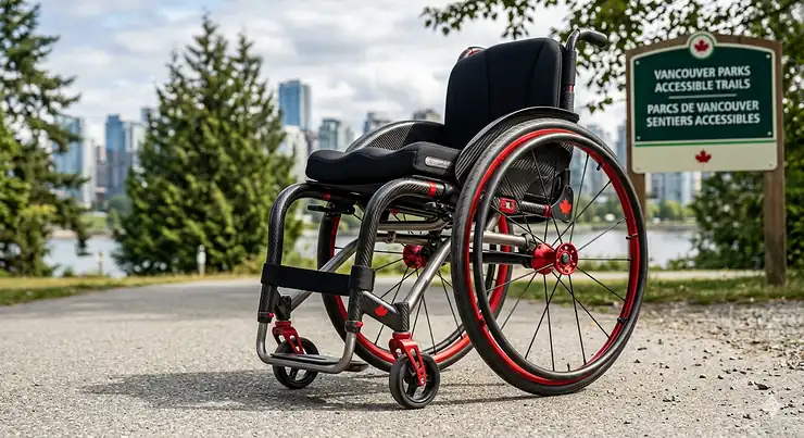 An athlete using the best sports wheelchair on a smooth court, highlighting agility and comfort.