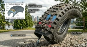 Illustration demonstrating the quick-release wheels mechanism for easy transport.